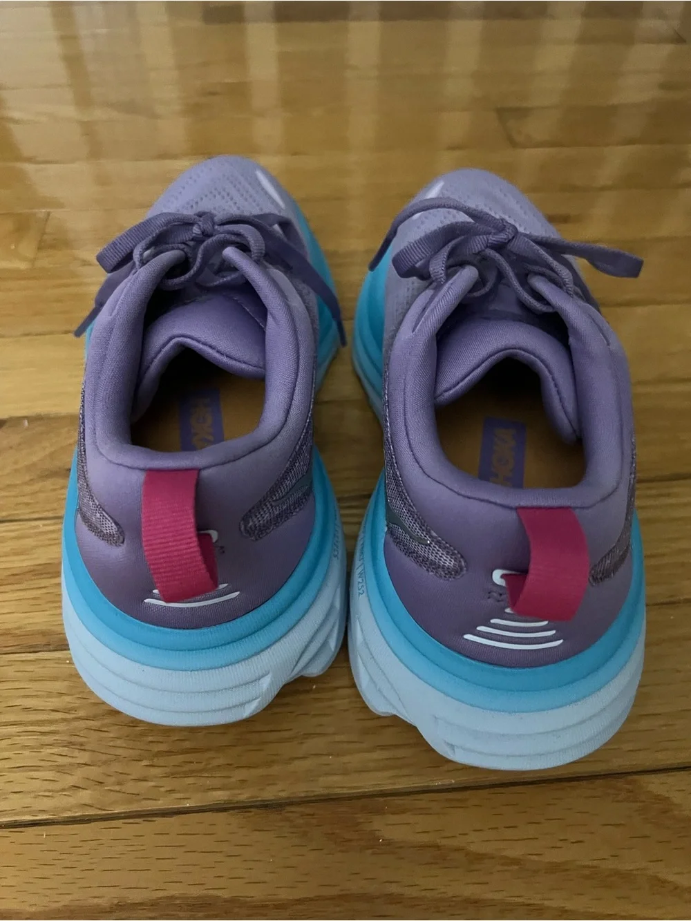 Hoka Bondi 8 Women's Lavender and Teal Running Shoes